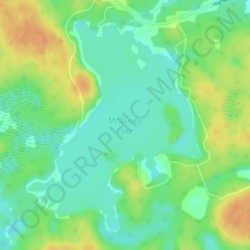 McQuaby Lake topographic map, elevation, terrain