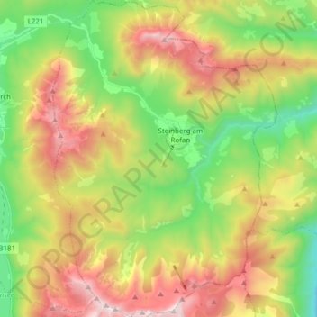 Gemeinde Steinberg am Rofan topographic map, elevation, terrain