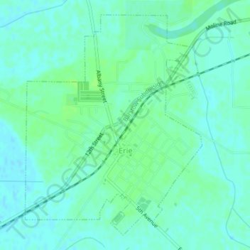 Erie topographic map, elevation, terrain