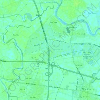 Tam Giang Commune topographic map, elevation, terrain