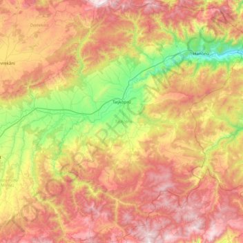 Taşköprü topographic map, elevation, terrain