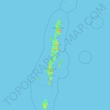 Andaman Islands topographic map, elevation, terrain