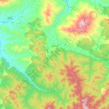 Ramka topographic map, elevation, terrain