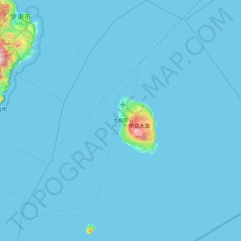 Oshima topographic map, elevation, terrain