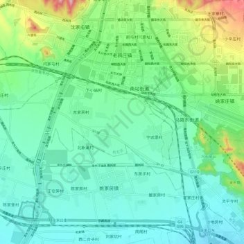 老鸦庄镇 topographic map, elevation, terrain