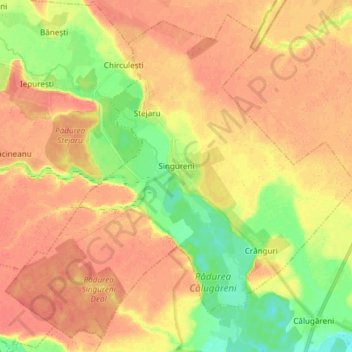 Singureni topographic map, elevation, terrain