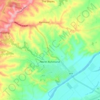 North Richmond topographic map, elevation, terrain