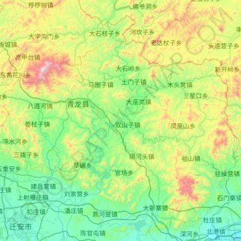 青龙满族自治县 topographic map, elevation, terrain