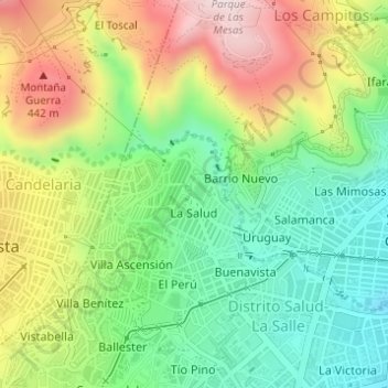 La Salud topographic map, elevation, terrain