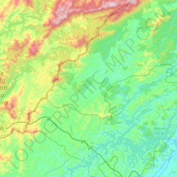 Igaratá topographic map, elevation, terrain