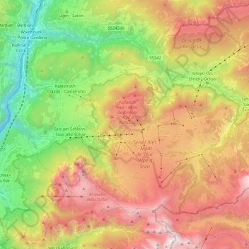 Castelrotto topographic map, elevation, terrain