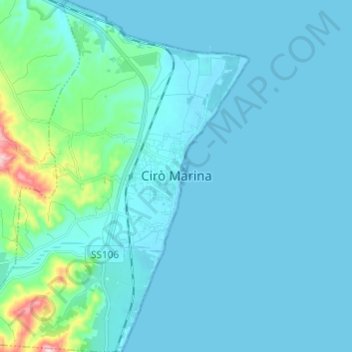 Cirò Marina topographic map, elevation, terrain