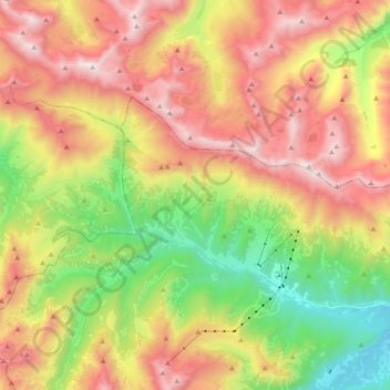 Архыз topographic map, elevation, terrain