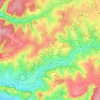 Viévy topographic map, elevation, terrain