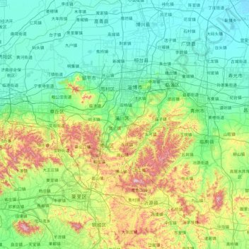 淄博市 topographic map, elevation, terrain