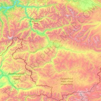 Джазаторское сельское поселение topographic map, elevation, terrain