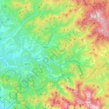 Fivizzano topographic map, elevation, terrain
