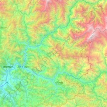 Western Rukum District topographic map, elevation, terrain