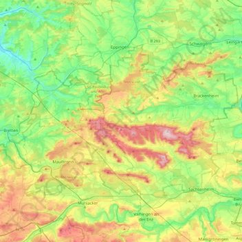 Naturpark Stromberg-Heuchelberg topographic map, elevation, terrain