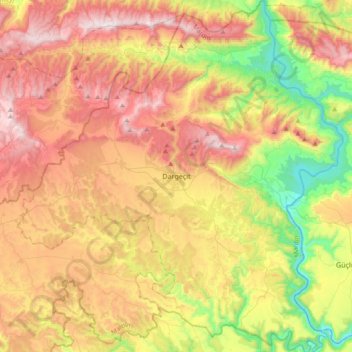 Dargeçit topographic map, elevation, terrain