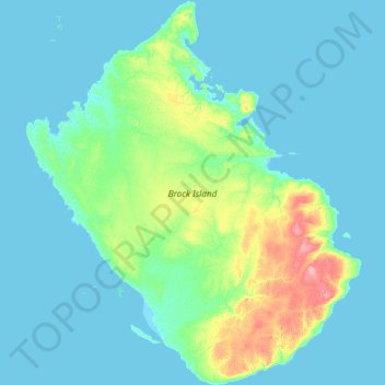 Brock Island topographic map, elevation, terrain