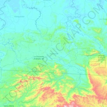 Uxpanapa topographic map, elevation, terrain