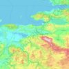 Bursa topographic map, elevation, terrain