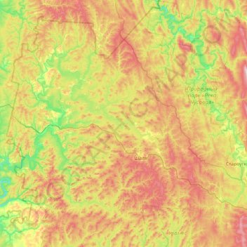 Шалинский городской округ topographic map, elevation, terrain