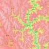 Danba County topographic map, elevation, terrain