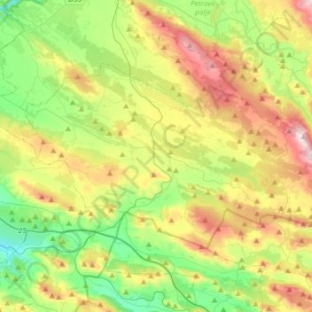 Općina Unešić topographic map, elevation, terrain