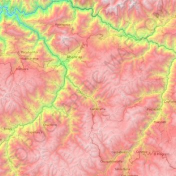 Province of Abancay topographic map, elevation, terrain