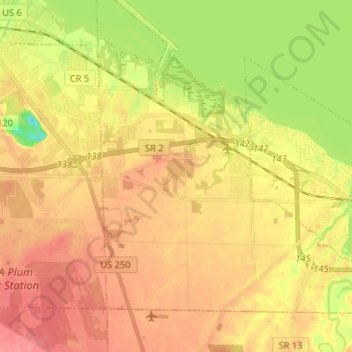 Huron Township topographic map, elevation, terrain