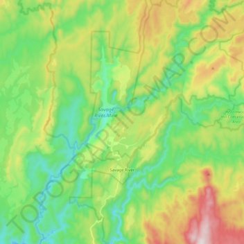 Savage River topographic map, elevation, terrain