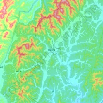 青山乡 topographic map, elevation, terrain