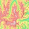 Monte Rosa Massif topographic map, elevation, terrain