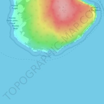 Baie des Marigots topographic map, elevation, terrain
