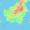 Kalimantan topographic map, elevation, terrain