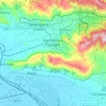 San Felice a Cancello topographic map, elevation, terrain
