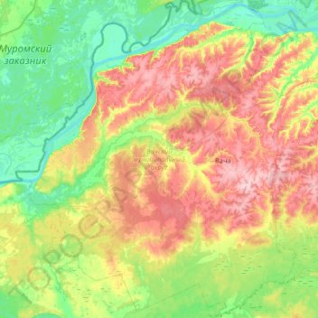 Вачский муниципальный округ topographic map, elevation, terrain