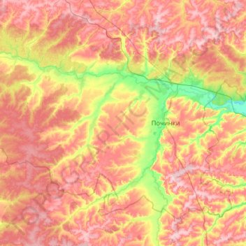 Починковский муниципальный округ topographic map, elevation, terrain
