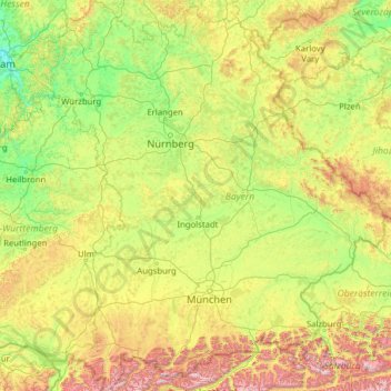 Beieren topographic map, elevation, terrain