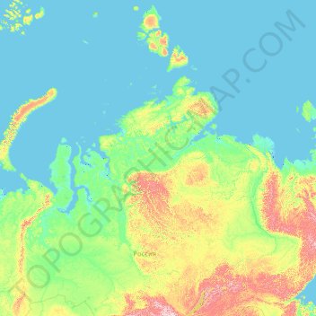 Красноярский край topographic map, elevation, terrain