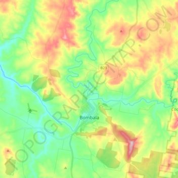 Bombala topographic map, elevation, terrain