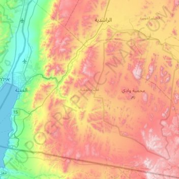 Aqaba Sub-District topographic map, elevation, terrain