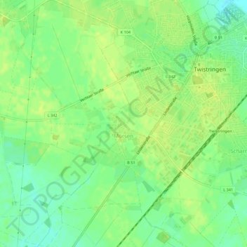 Mörsen topographic map, elevation, terrain