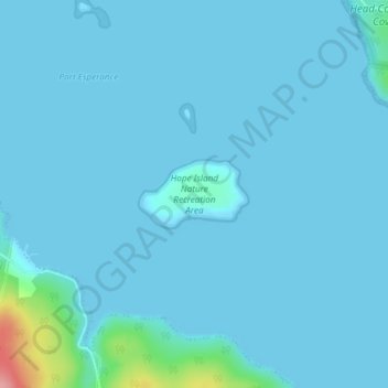 Hope Island topographic map, elevation, terrain