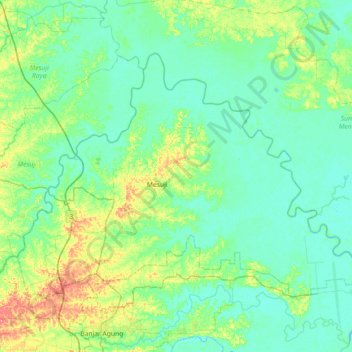 Mesuji topographic map, elevation, terrain