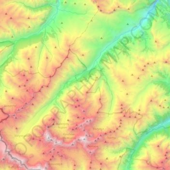 сельское поселение Безенги topographic map, elevation, terrain