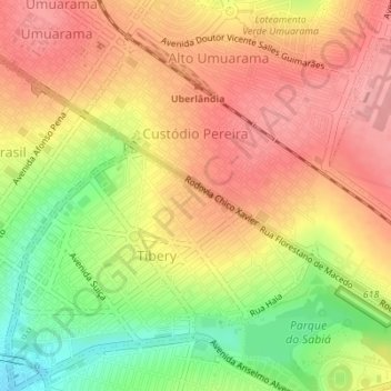 Custódio Pereira topographic map, elevation, terrain