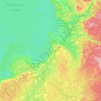 Волховский район topographic map, elevation, terrain